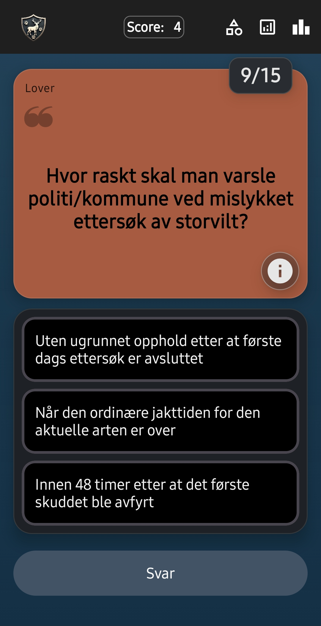 Spørsmål i appen